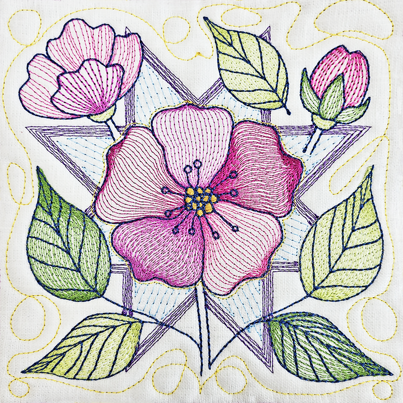 BOW Easter Quilt As You Go - Block 2 - Sweet Pea In The Hoop Machine Embroidery Design
