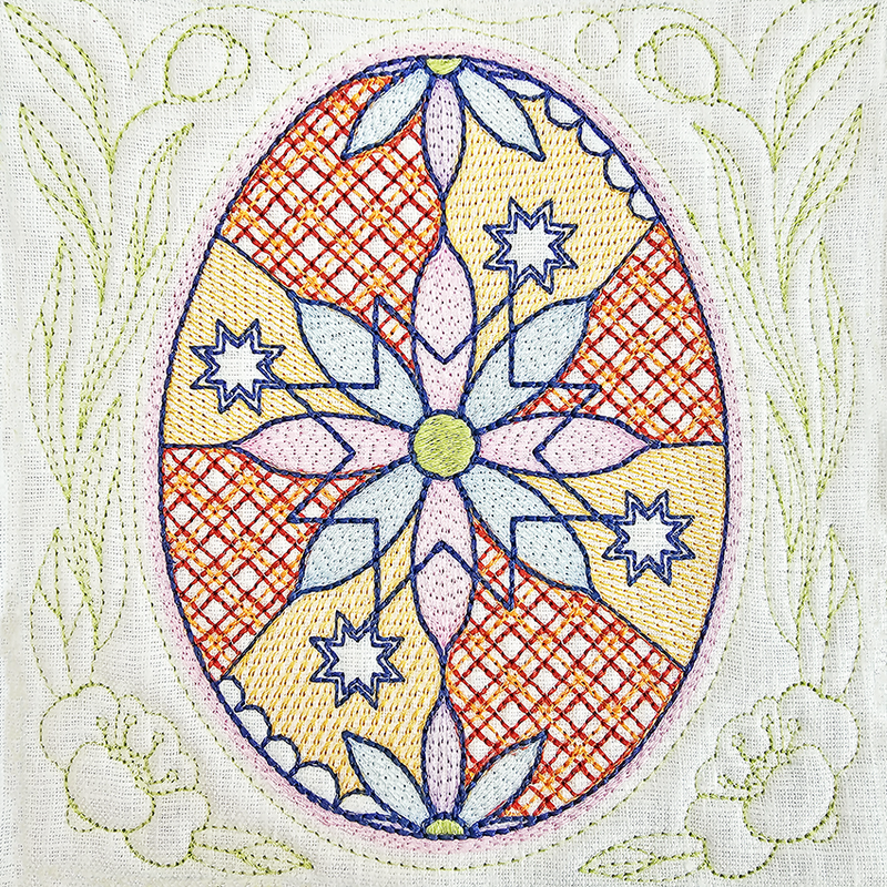 BOW Easter Quilt As You Go - Block 4 - Sweet Pea In The Hoop Machine Embroidery Design