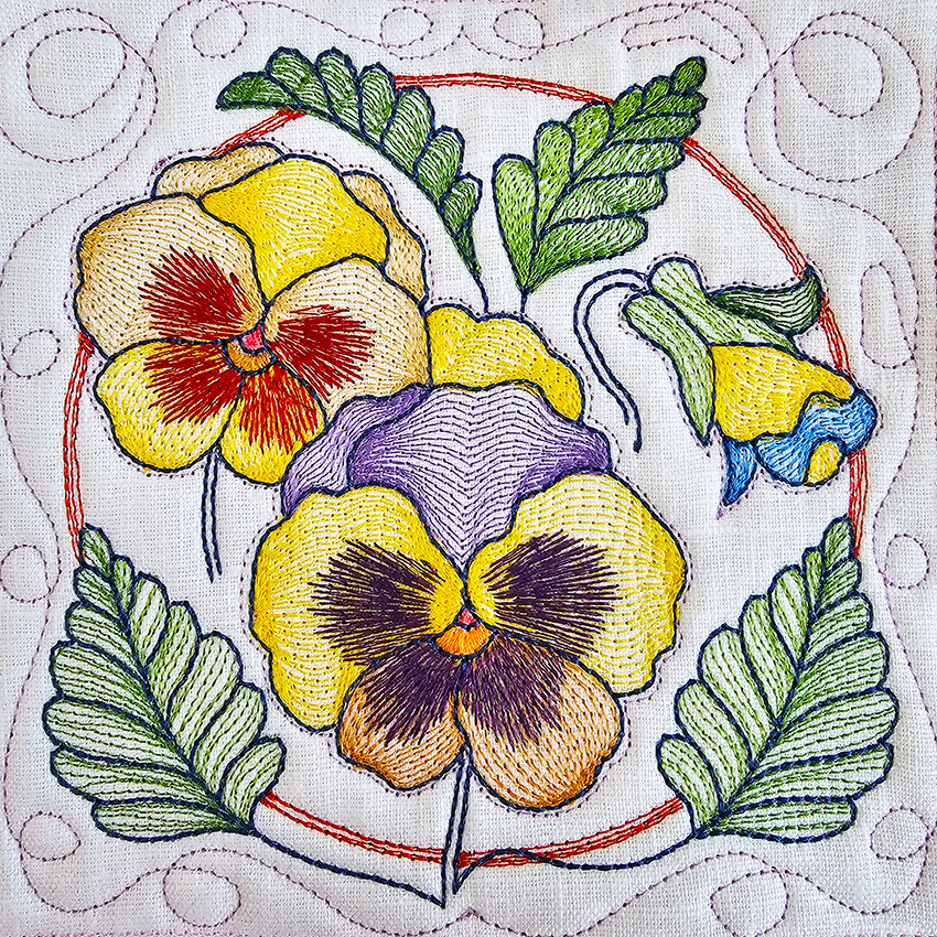 easter, flower, block of the week, mystery quilt, in the hoop design, sweet pea machine embroidery