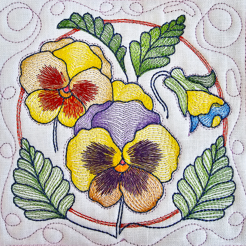easter, flower, block of the week, mystery quilt, in the hoop design, sweet pea machine embroidery
