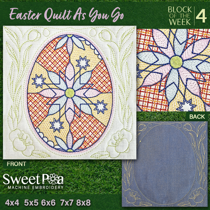 BOW Easter Quilt As You Go - Block 4