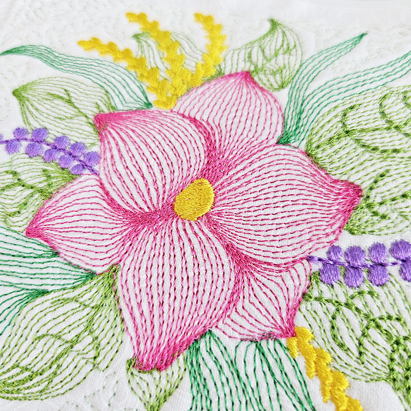 Hand drawing design for flower embroidery, pencil sketch