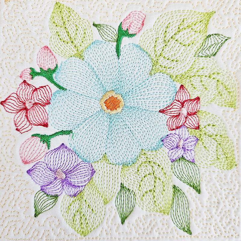 Embroidered Flowers 4 Embroidery Design