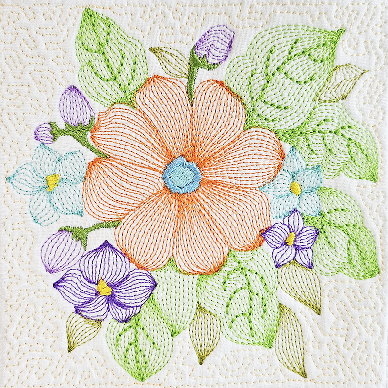 Colorful Flowers Mini Hoop Hand Embroidery Kit