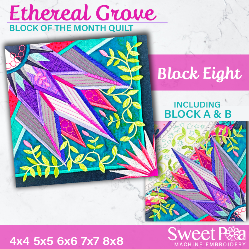 BOM Ethereal Grove Quilt - Block 08A and 08B