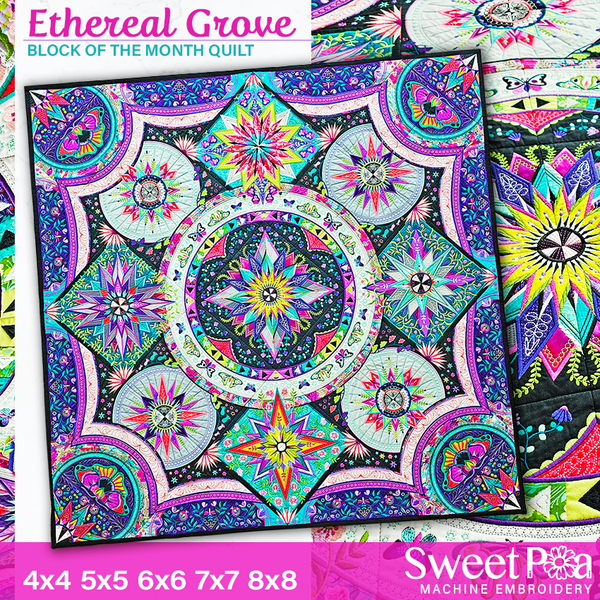 BOM Ethereal Grove Quilt - Assembly Instructions - Sweet Pea In The Hoop Machine Embroidery Design
