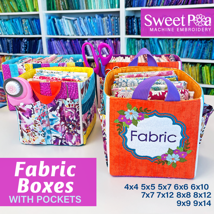 ITH Machine Embroidery Design - Thread Catcher Fabric Box