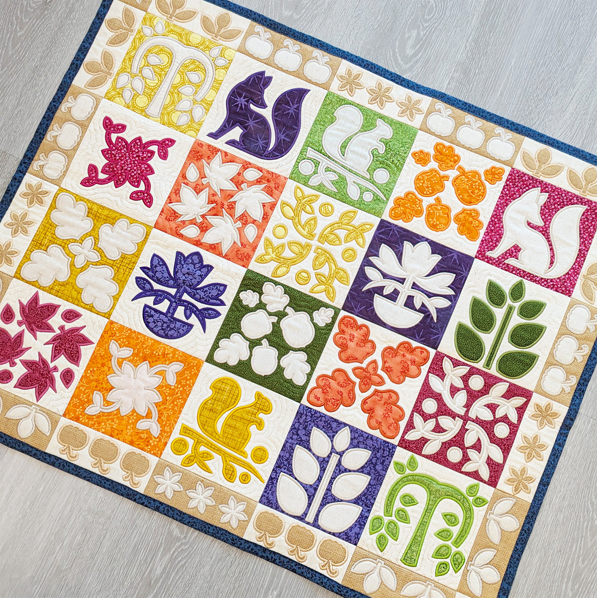 Fall Contrast Quilt In the hoop machine embroidery designs