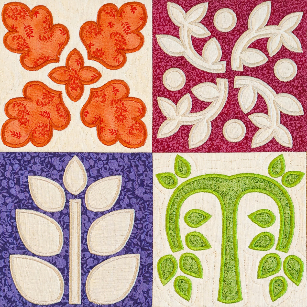 Fall Contrast Quilt In the hoop machine embroidery designs