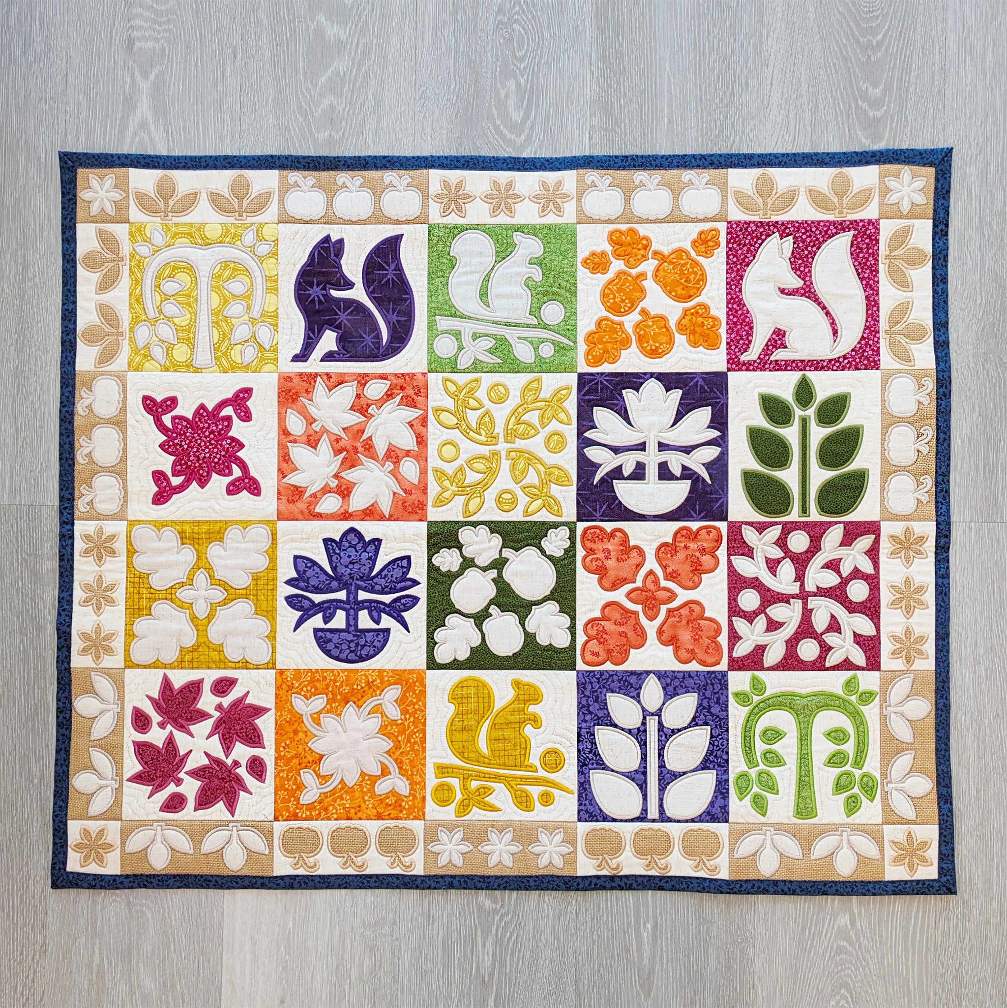 Machine Embroidery Projects - Fall Contrast Quilt