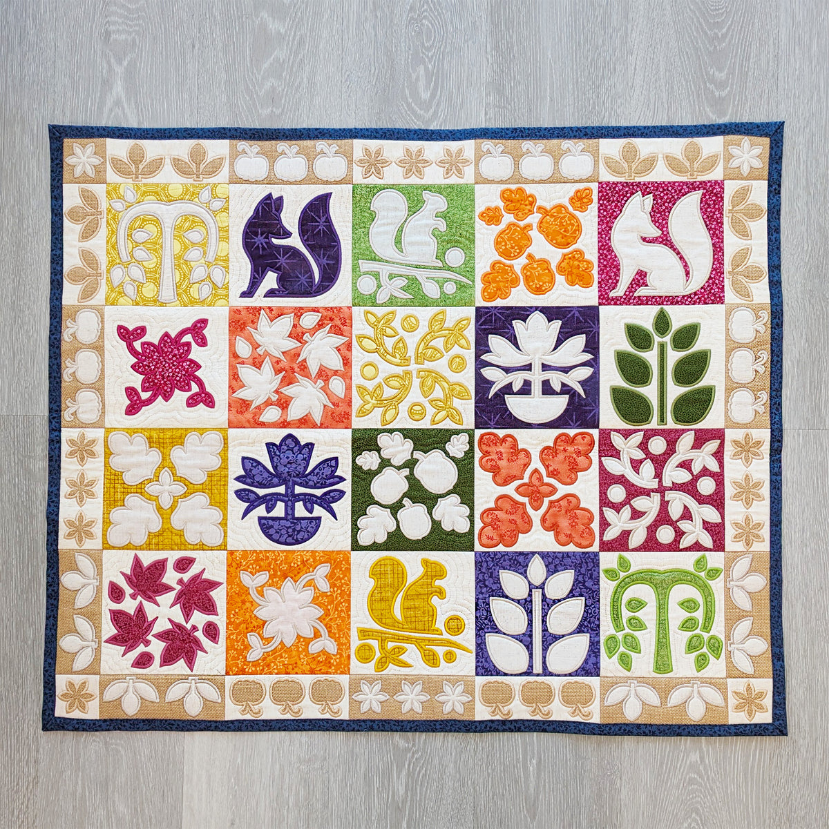 Fall Contrast Quilt In the hoop machine embroidery designs