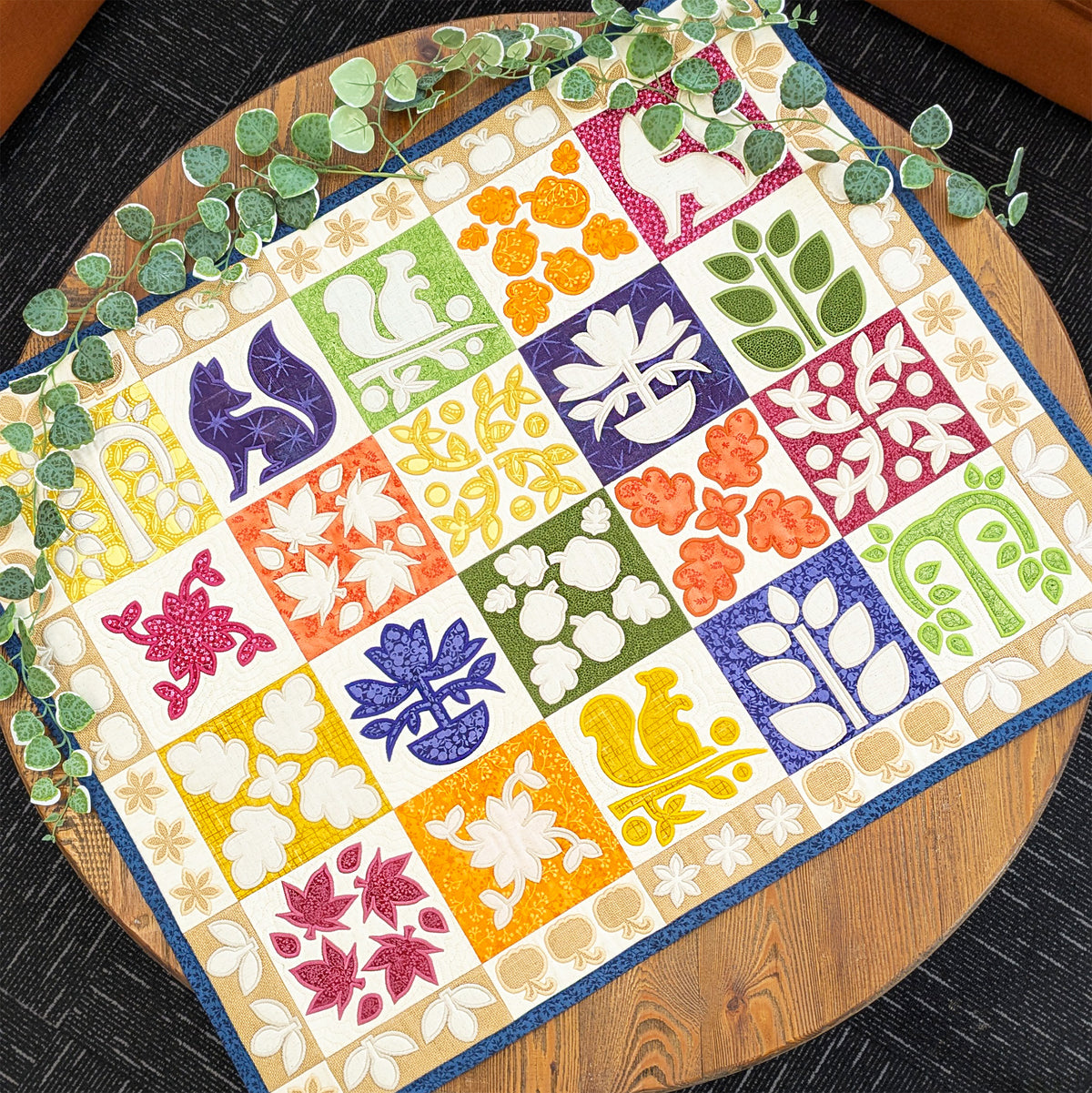 Fall Contrast Quilt In the hoop machine embroidery designs