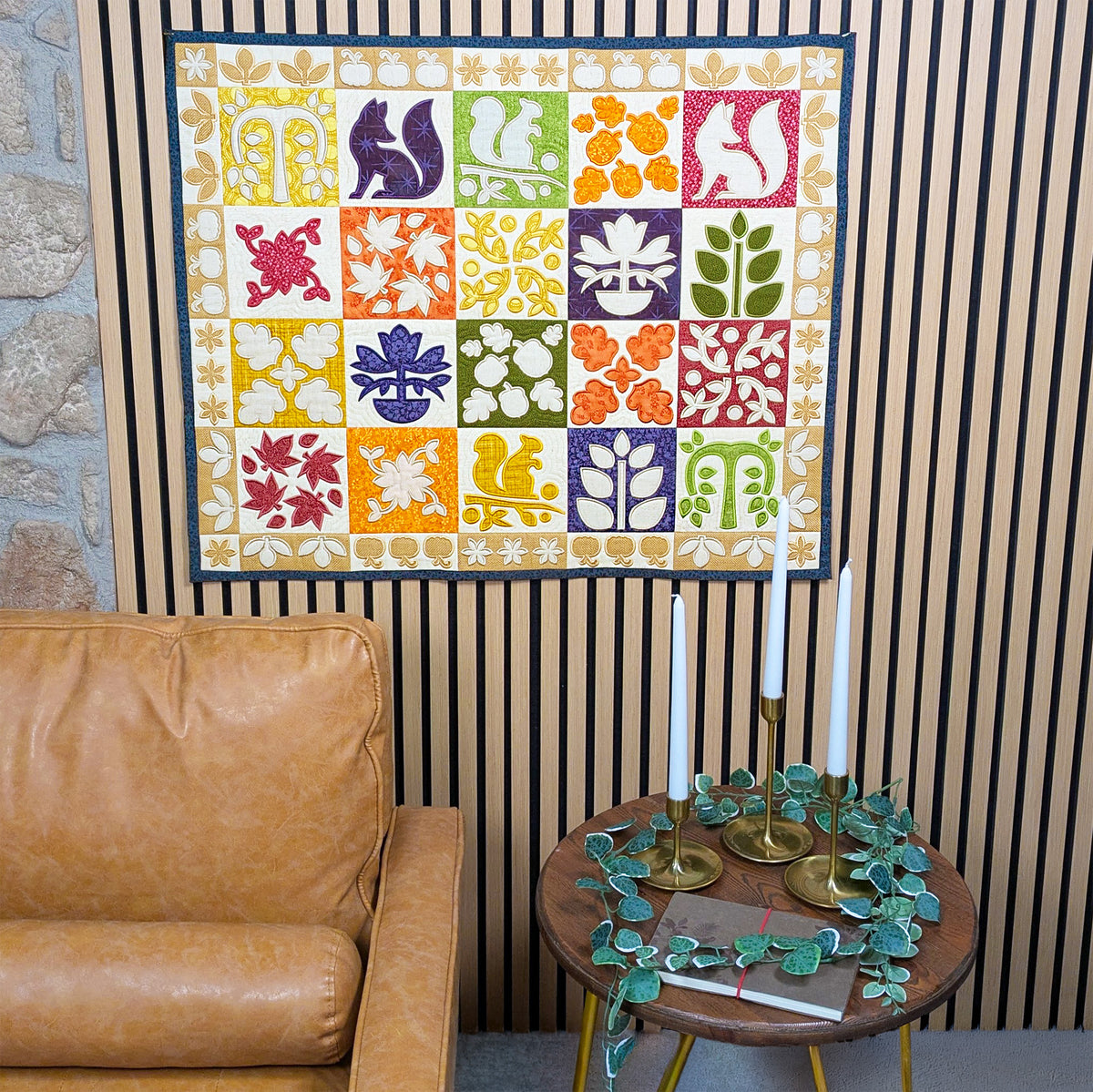 Fall Contrast Quilt In the hoop machine embroidery designs