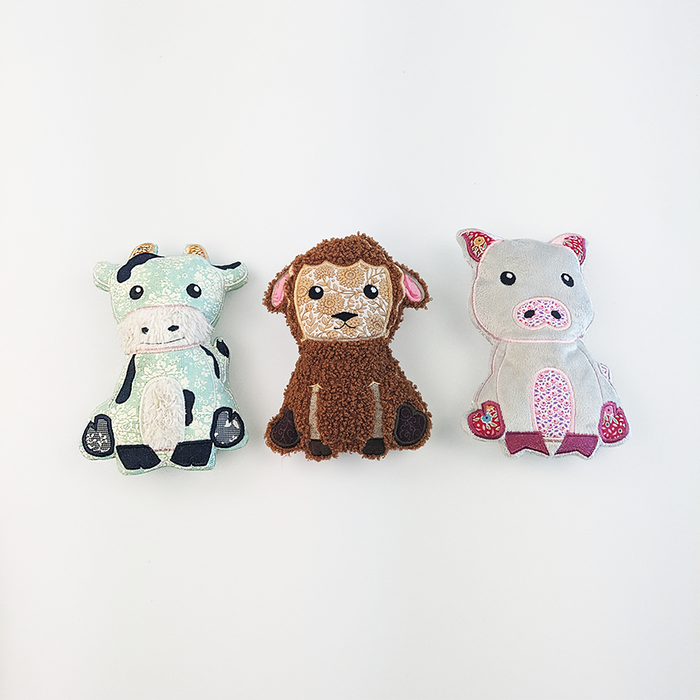 Machine Embroidery Design ITH - Farm Animal Pocket Bag