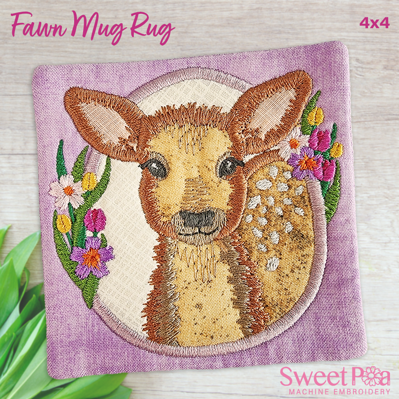 fawn mug rug coaster
