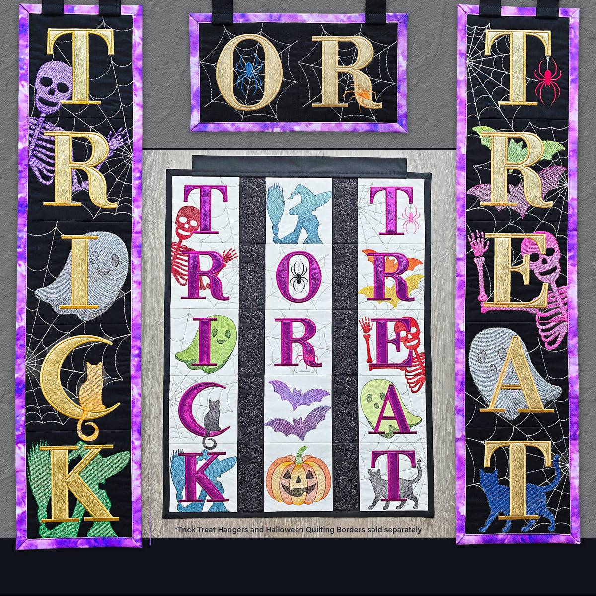 Trick Treat Hangers In the hoop machine embroidery designs