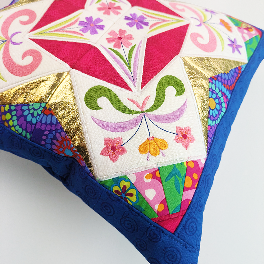 Flip and Fold Floral Cushion close up 2