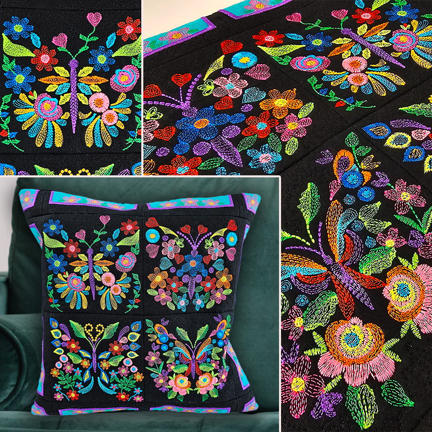 Floral Butterfly Cushion