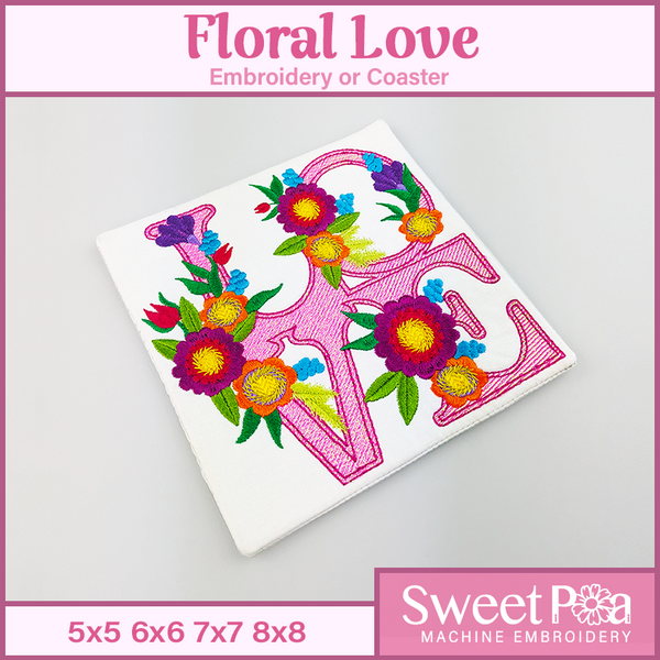 FloralLoveEmbroideryorCoaster_