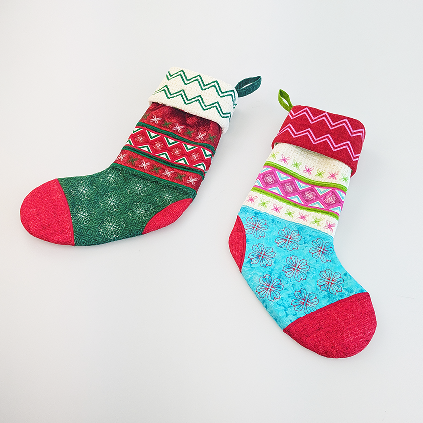 Floral Pattern Christmas Stocking