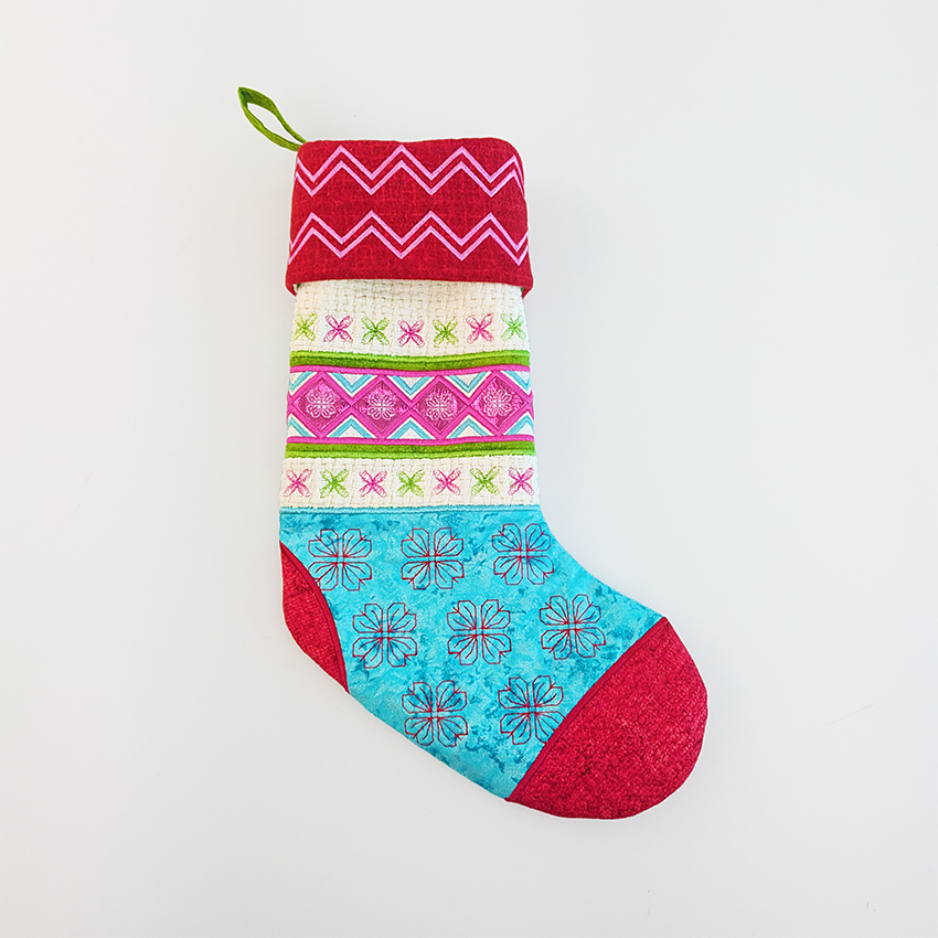 Floral Pattern Christmas Stocking