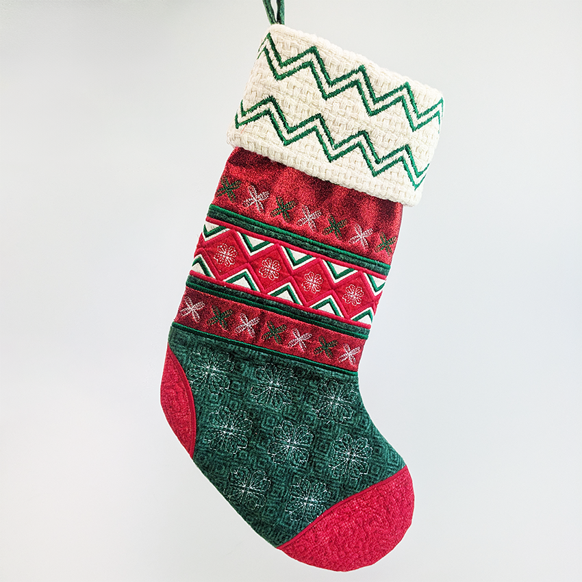 Floral Pattern Christmas Stocking