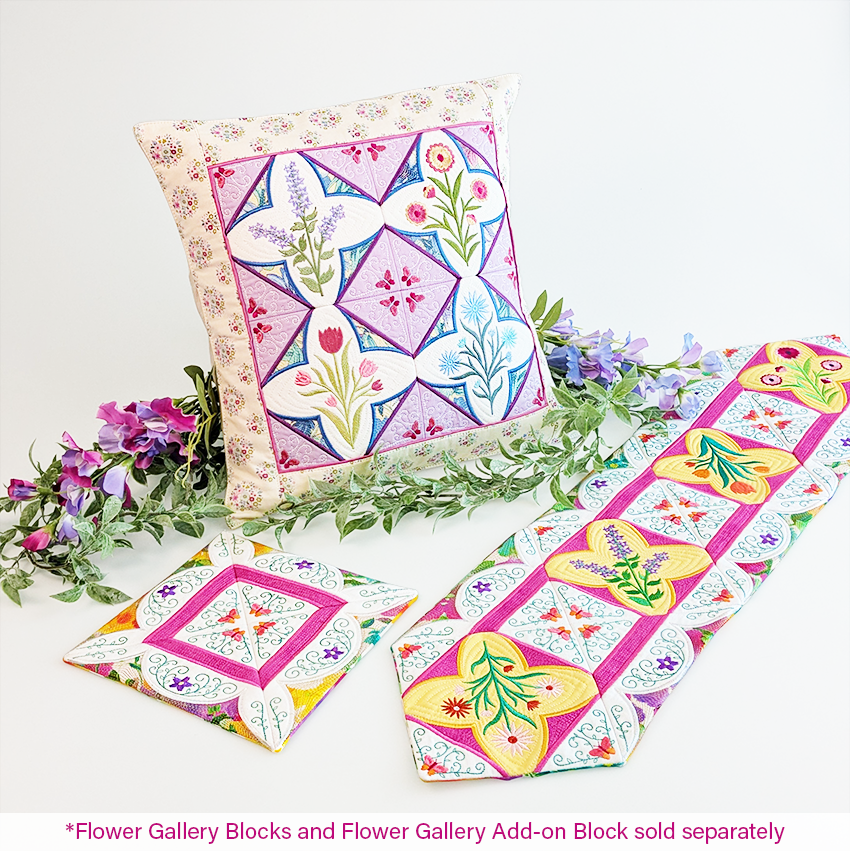 Flower Gallery Add-On Block In the hoop machine embroidery designs