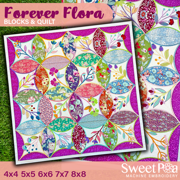 Forever Flora Blocks & Quilt - Machine Embroidery Design