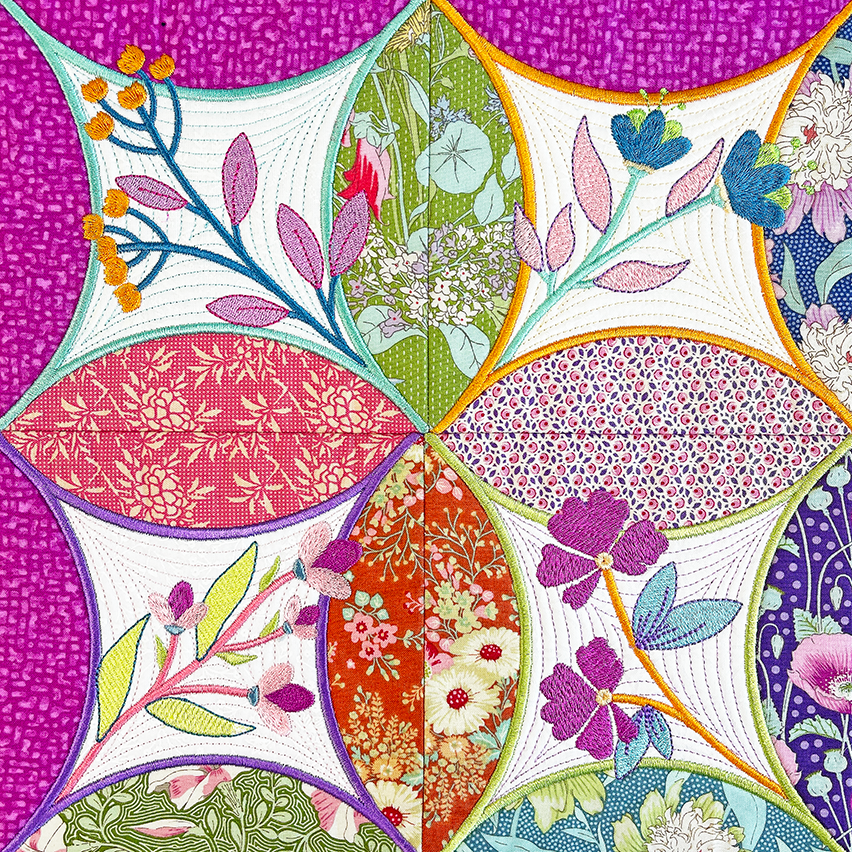 forever flora quilt blocks close up 2