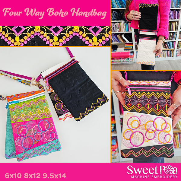 Zipper bags Zipper bags in the hoop machine embroidery designs