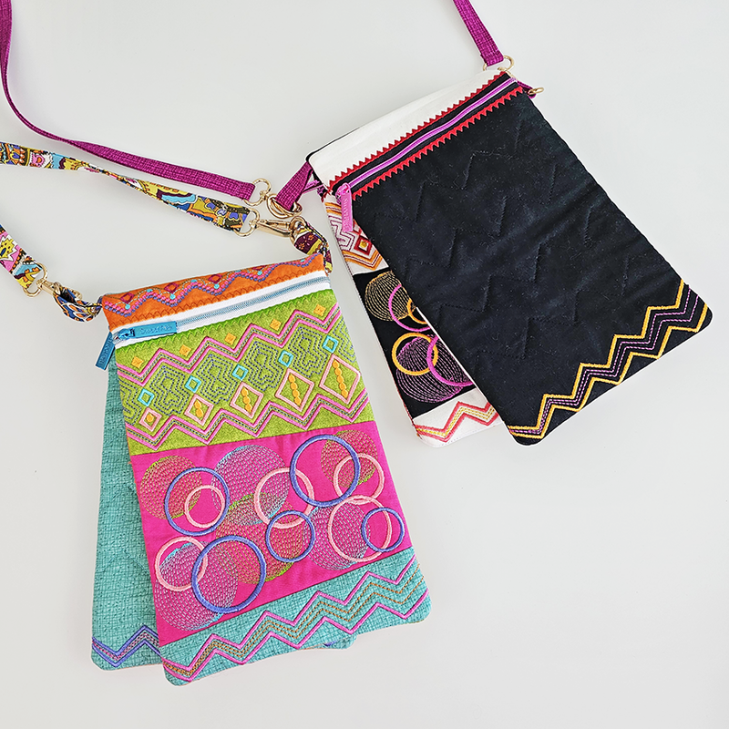 Four Way Boho Handbag 6x10 8x12 9.5x14 - Sweet Pea In The Hoop Machine Embroidery Design
