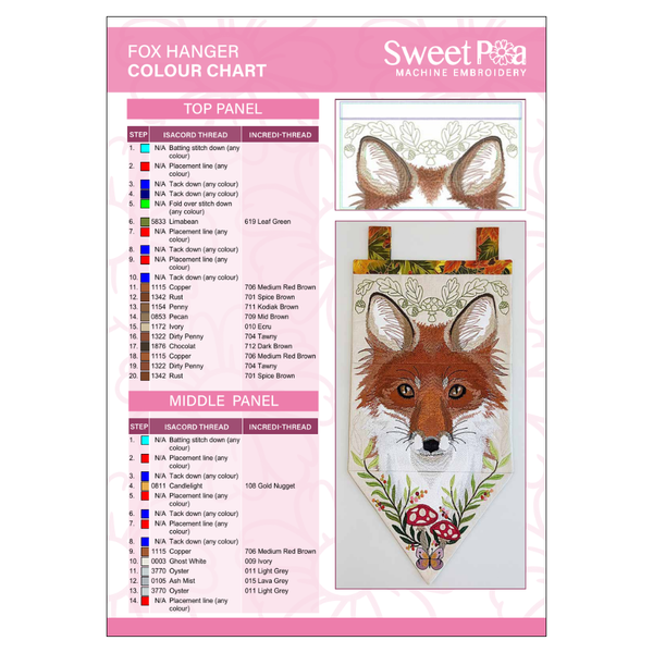 Fox Hanger Colour Chart