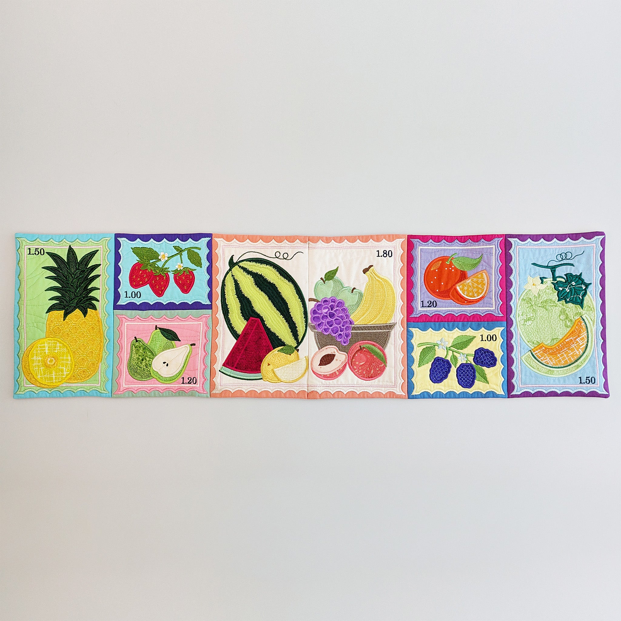 Fruit Stamps Runner or Hanger In the hoop machine embroidery designs