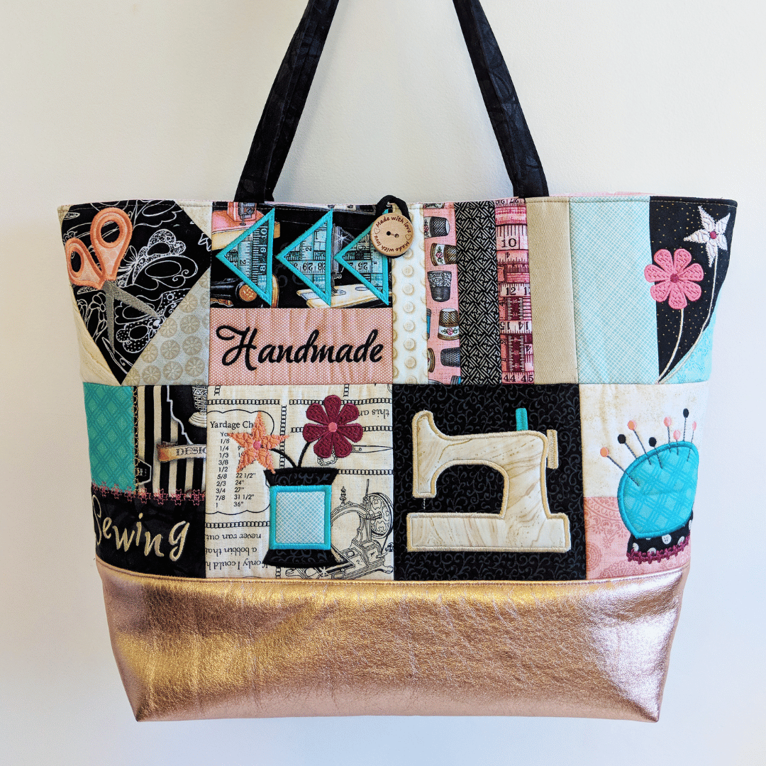 Sewing Tote Bag In the hoop machine embroidery designs