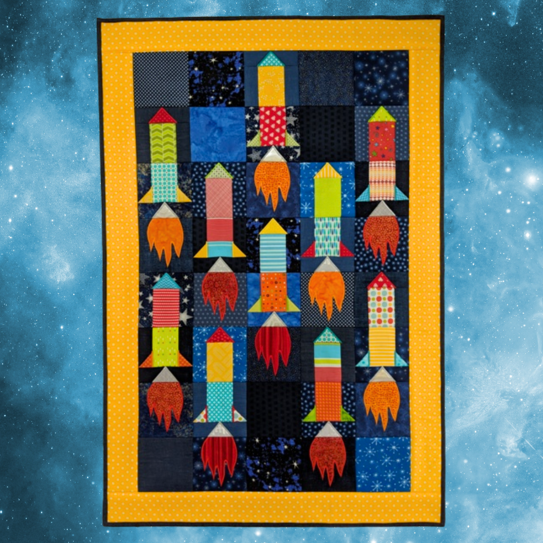 Rocket Quilt and Blocks In the hoop machine embroidery designs