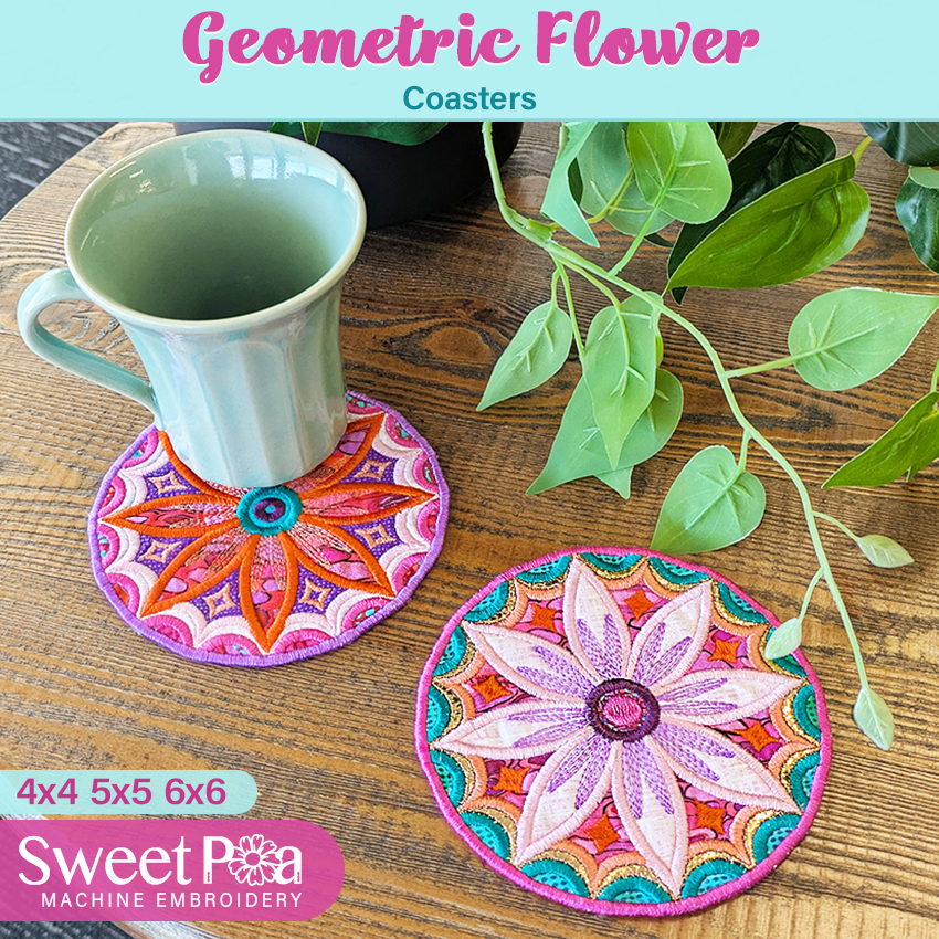 Geometric Flower Coasters