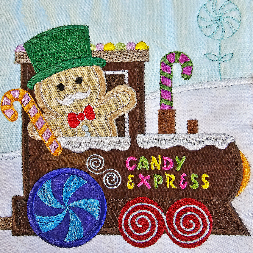 gingerbread quilt train