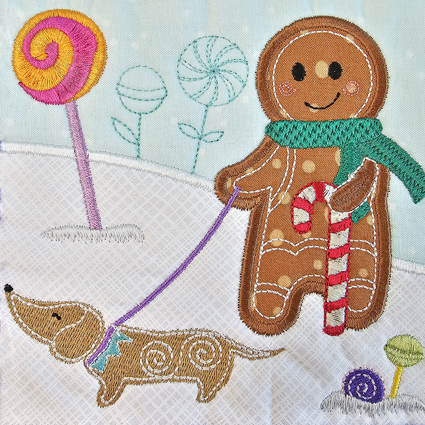 gingerbread quilt dog