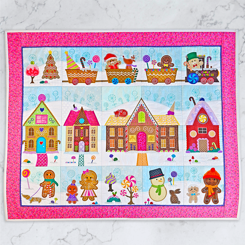 gingerbread quilt christmas embroidery design