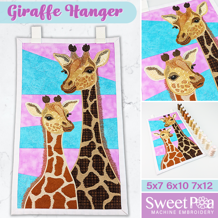 Giraffe Hanger 5x76x107x12 In The Hoop