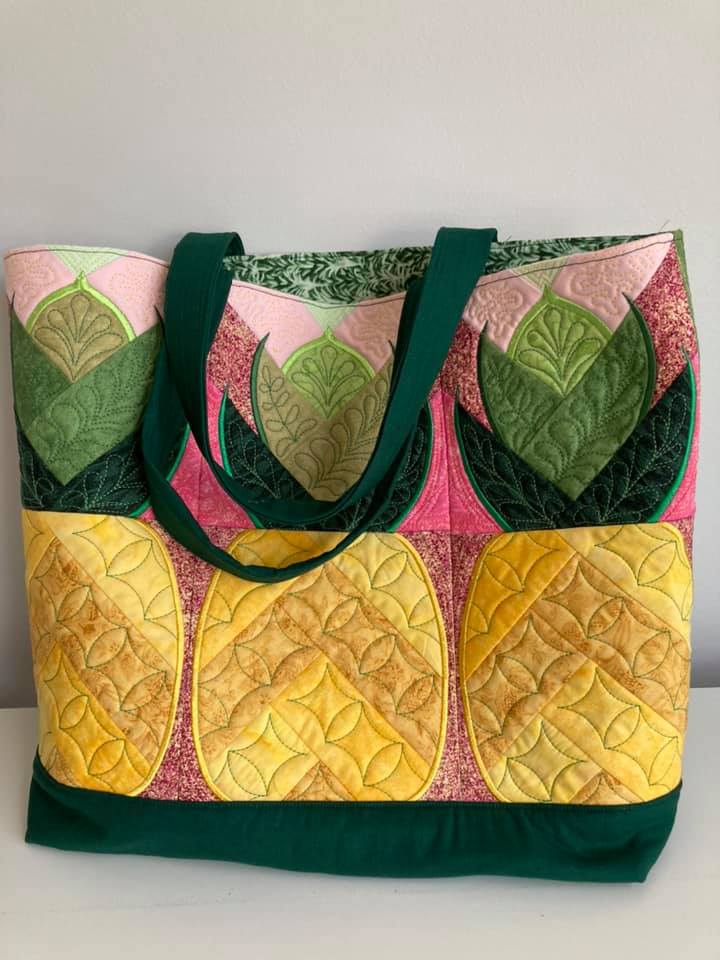 Herringbone Pineapple Blocks/Tote Bag 4x4 5x5 6x6