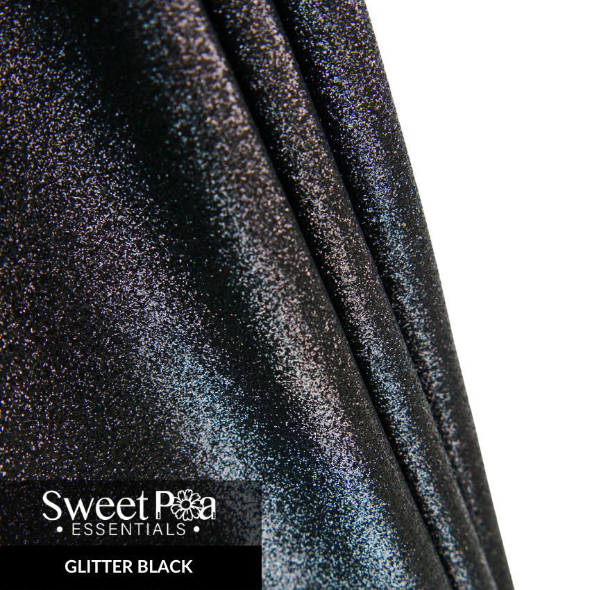 Perfect pro Faux Leather, PU Faux Leather, glitter black, polyurethane