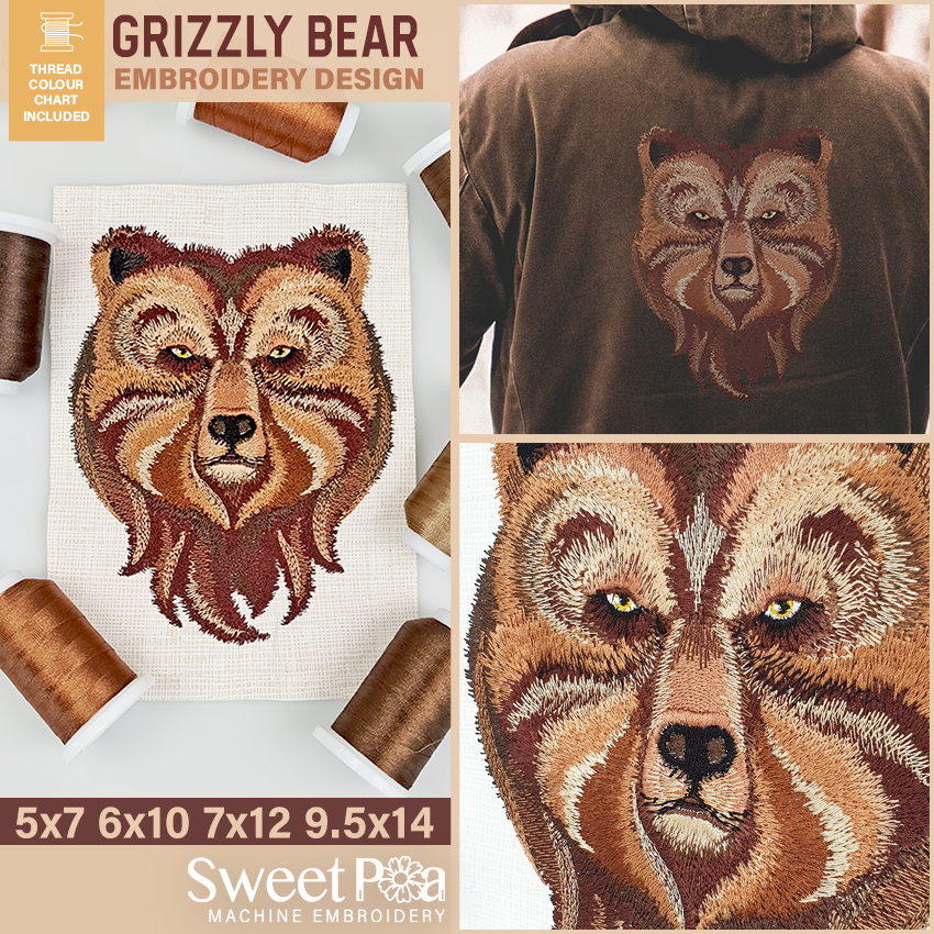 Grizzly Bear Embroidery