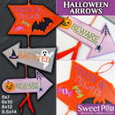 Halloween Arrows hanger ith design and sizes