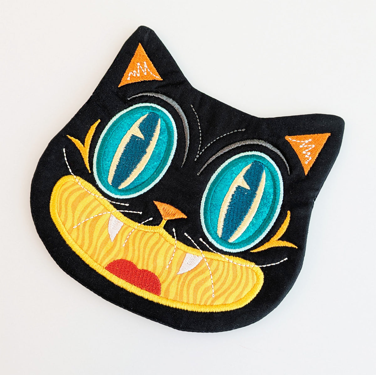 Halloween Cat Coasters In the hoop machine embroidery designs
