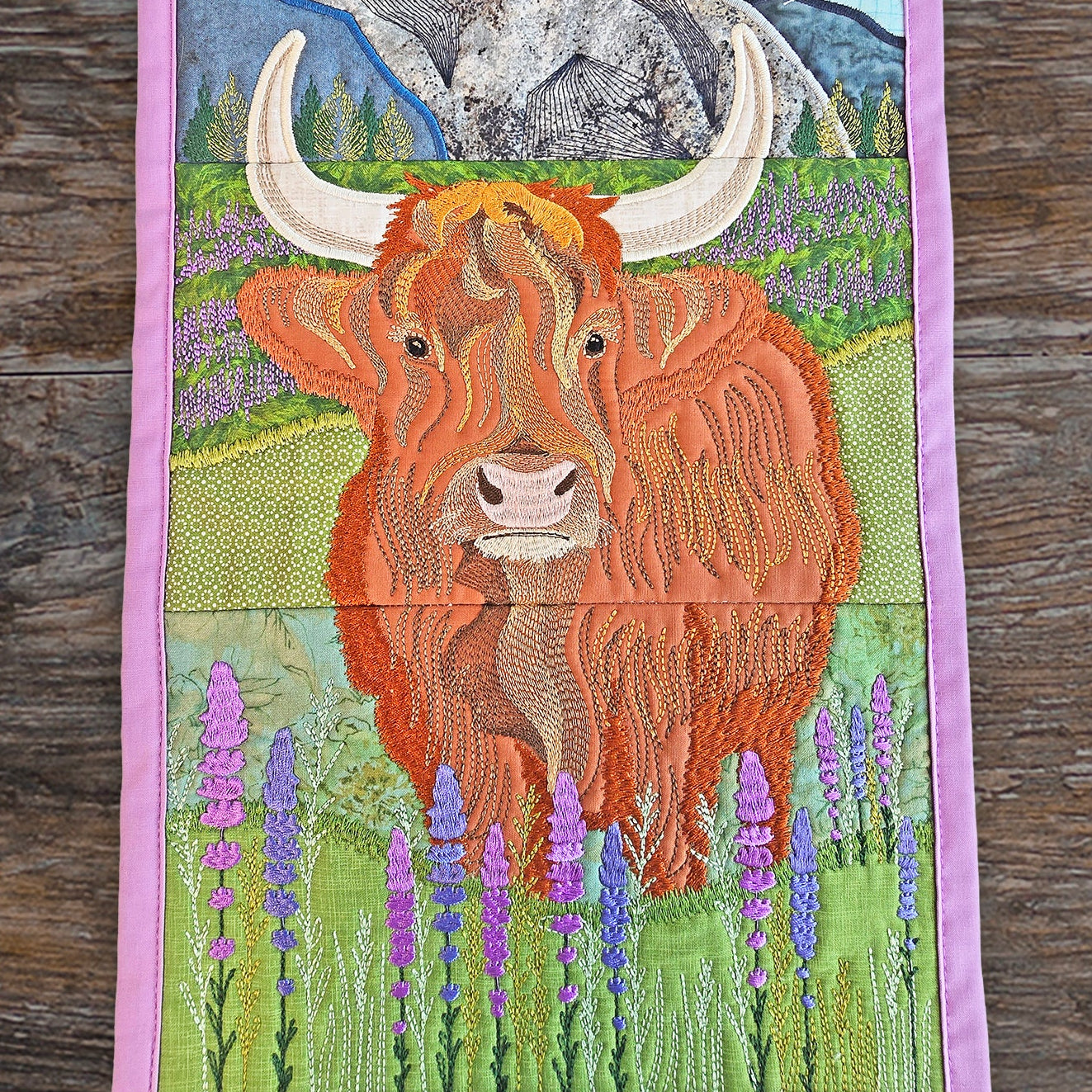 Highland Cow ITH Hanger with colour chart by swpea
