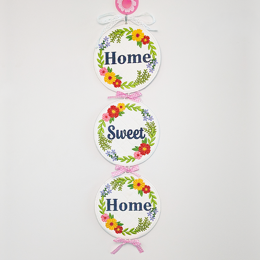 Home Sweet Home Hanger In the hoop machine embroidery designs