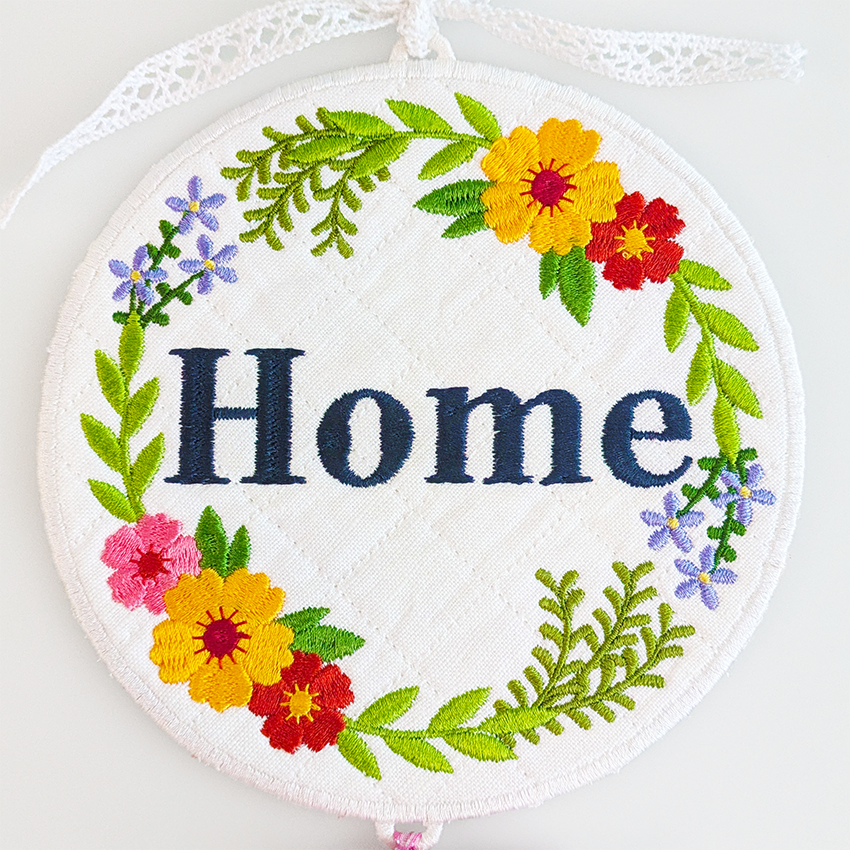 Home Sweet Home Hanger In the hoop machine embroidery designs