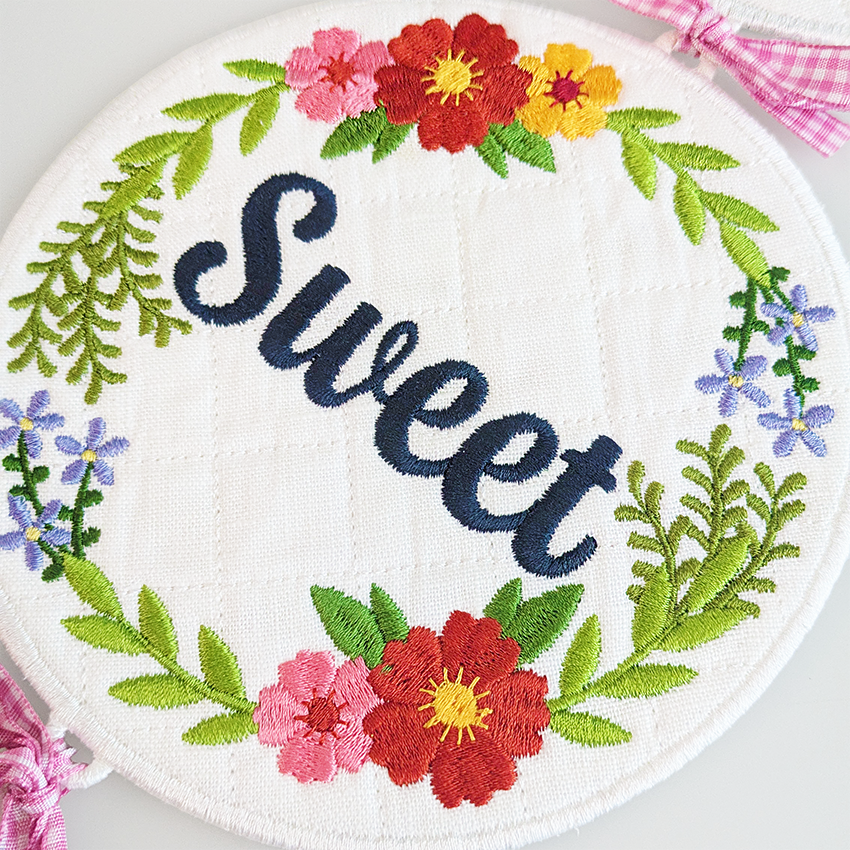Home Sweet Home Hanger In the hoop machine embroidery designs