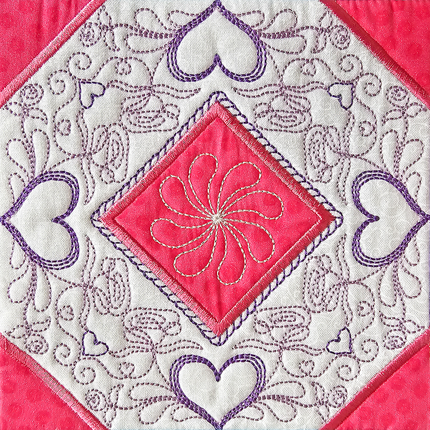 hugs and kisses quilt, in the hoop embroidery hoop, machine, valentines day